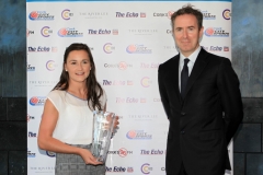 No repro fee.At the River Lee Hotel for the Cork City Sports Athletic Person of the Year Award 2020, Olympian Phil Healy, Bandon A. C.. with Ruairi O’Connor, General Manager, The River lee. . Picture, Martin Collins