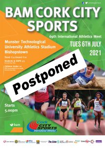 BAM Cork City Sports postponed until 2022